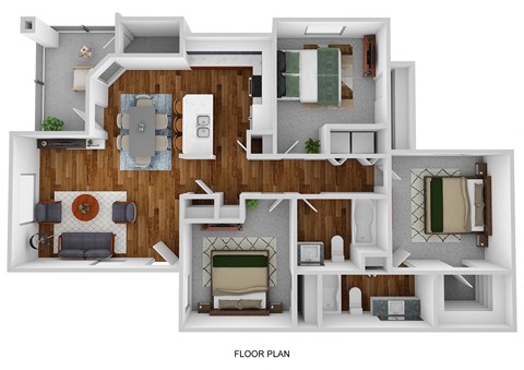 3 Bedroom 2 Bathroom at La Borgata Apartments